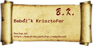 Bebők Krisztofer névjegykártya