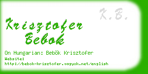 krisztofer bebok business card